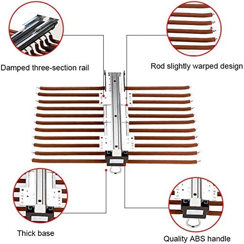 GAIEV Brown Puxe o rack de calça do armário com trilho de amortecimento, penduramento de cabides de calças extensíveis