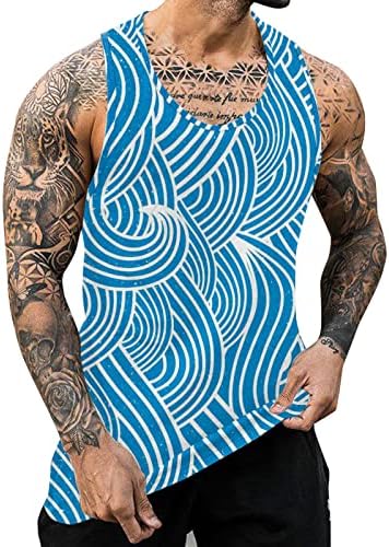 XXBR Mens Summer Tops Tops 3D Graphic Slim Fit Fit