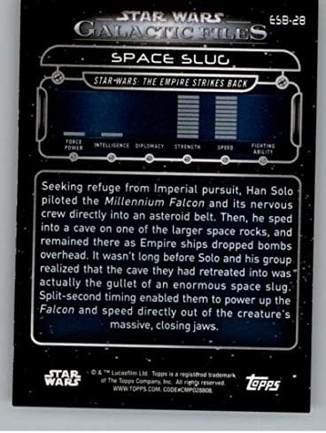 2018 Topps Star Wars Galactic Arquivos ESB-28 Space Slug Official Nemport Trading Card em NM ou melhor conditon