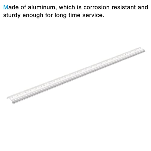 Guia de montagem de alumínio com fenda de alumínio com fenda Meccanity Din com 500 mm de comprimento de 35 mm de largura 7,5 mm de