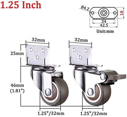 Móveis para carrinhos ， Colerantes 1/4pcs móveis giratórios giratórios de berço de borracha rolos de linhagem L-roletes com