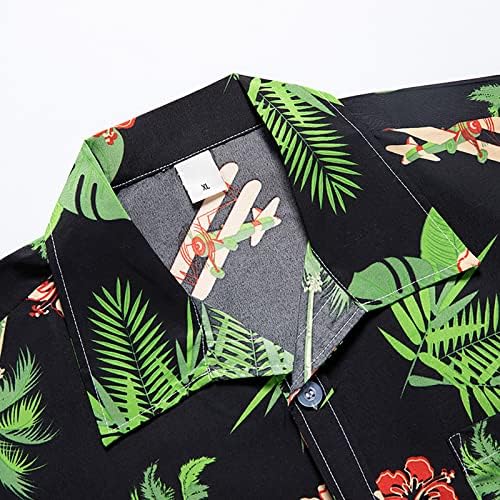 Camisas florais masculas botão de manga curta para baixo camisa do colarinho de manobra rápida seco