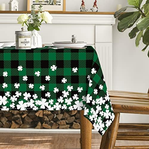 Horaldaily St. Patrick's Day Tolera de mesa 60x104 polegadas, Buffalo xadrez tampa da mesa de sorte para piquenique para festas