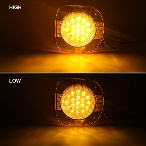 Substituição de Partsam para Freightliner Century LED LUZES DE TURNA LUZES DE SINAGENS MONTAGEM 1996-2010, 19 LED AMBER LED SINAL