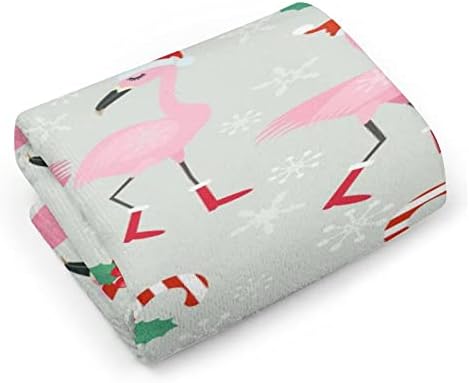 Christmas Papai Noel Flamingo Toalha de pano 28,7 x13.8 Face Panos Superfine Fibra Toalheiro altamente absorvente Toalhas