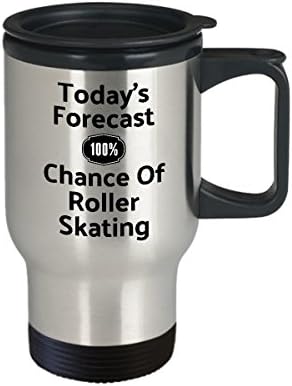 Caneca de viagem de skate de rolos - engraçado xícara de café em aço inoxidável com skate de aço inoxidável para patinadores