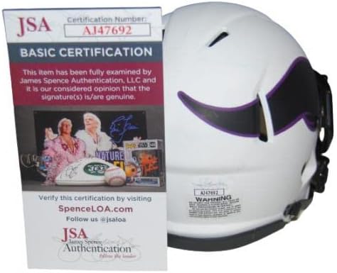 Kevin O'Connell assinou o capacete de futebol Lunar Mini JSA AJ47692 - Capacetes NFL autografados