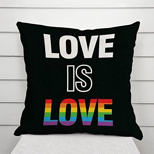 Transgênero pansexual lgbtq gay arco -íris tampa de travesseiro de travesseiro amor é amor lgbtq travesseiro gay capa de almofada
