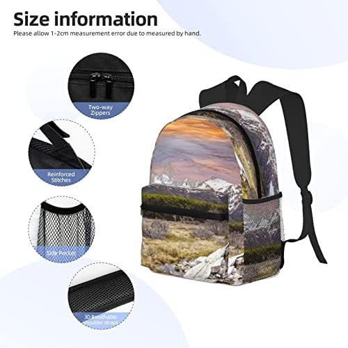 Moliae Pitoresco Estampa de Mountain Print à prova d'água Sacos da escola faculdade para meninas meninas, mochilas casuais