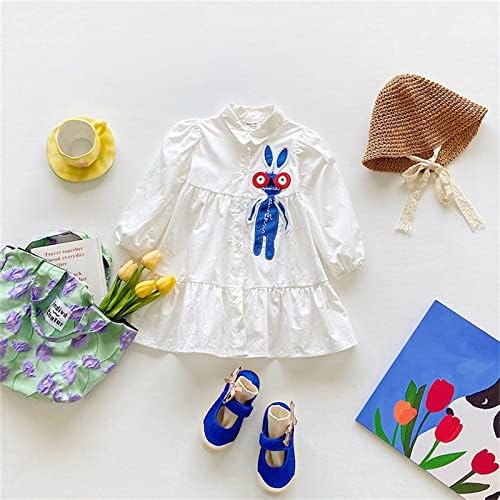 Kagayd Toddler Girl Dress Up Girls Borderyer Dresses Vestres de manga comprida vestidos de Páscoa para meninas roupas de verão