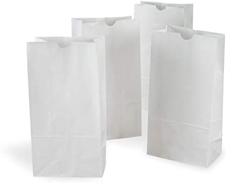 Sacos de papel branco de 8 lb 500/pacote de lancheiras brancas ótimas para mercearia/lancheira 8 libras de papel branco