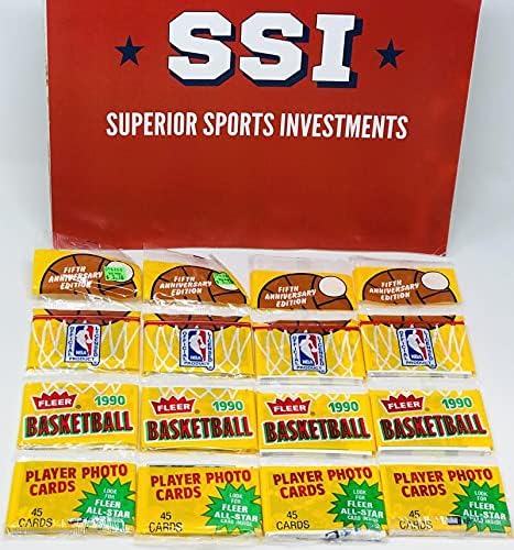 1990-91 Fleer Basketball 4 CT Rack Pack Lote