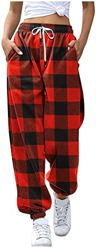 XXBR Christmas Womens Sortpants Cinqueça o Bottom Xmas High Sporty Gym Gym Baggy Rogger calça calças de lounge com bolsos