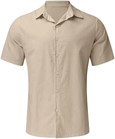 Camisetas para baixo para linho de algodão zddo para masculino colar de manga curta camiseta de colarinho