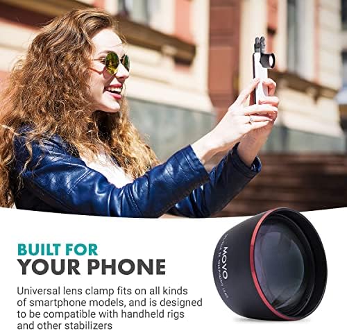 MOVO SPL -TELE 3X Lente telefoto com suporte de clipe para smartphones - Lente Zoom para iPhone, Android e Tablets