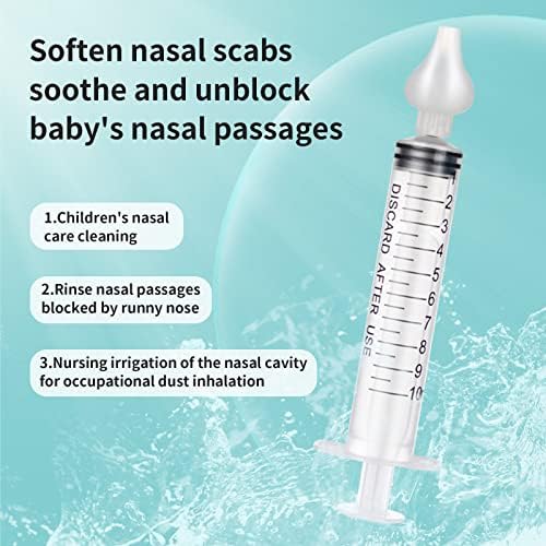 4pcs aspirador nasal do bebê, irringa de 10 ml Irrigador nasal, ponta de sucção nasal de silicone reutil