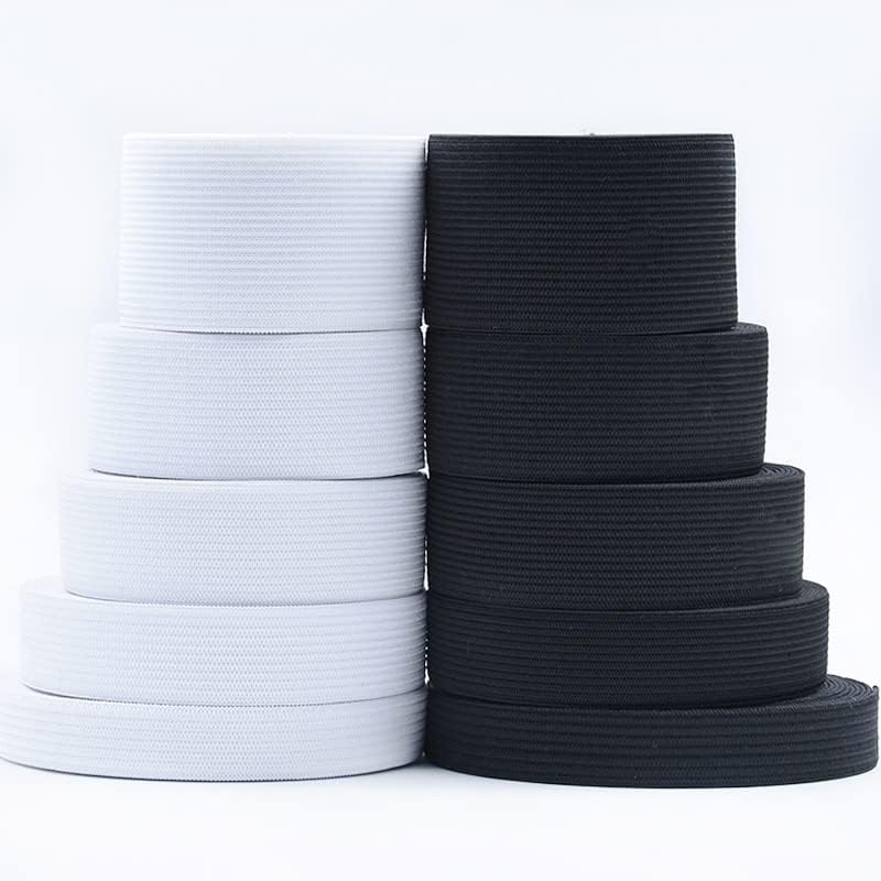 TTNDSTORE ELASTIC BANDS 5 metros 3/6/8/10/12/15/25/30/35/40mm branco preto de nylon preto banda de vestes de vestuário Acessórios