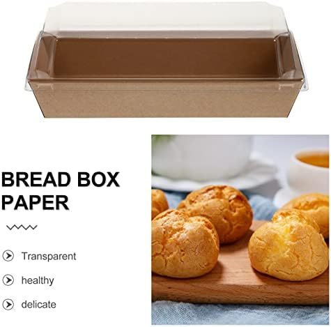 Doitool 10pcs Sanduíche retangular Kraft Caixas de embalagem de pão de pão de pão de lanches