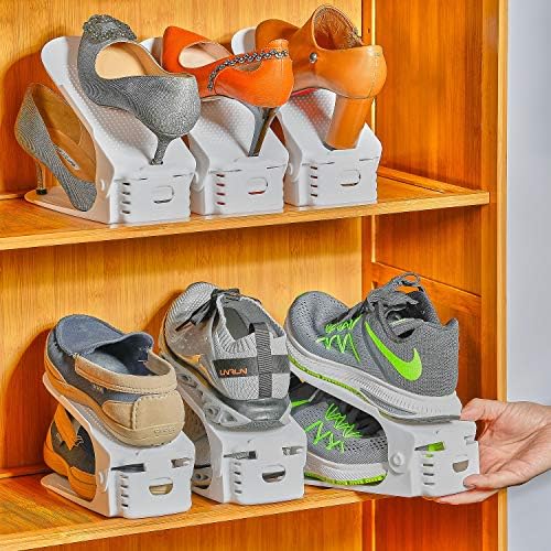 Organizador de caça-níqueis de sapatos Yashong, 20pcs Ajusta de calça de duas camadas ajustáveis, 50% de suporte para