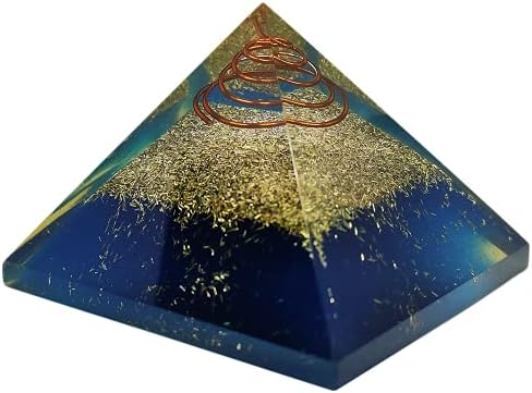 Sharvgun Blue Onyx Orgone Orgonita Pirâmide Cura Gerador de Cristal Ex-LG 65-75mm