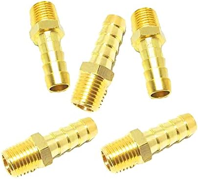 5pcs sy-star mangueira de bronze encaixas de barb de 1/4 de polegada NPT para masculino a 3/8 polegadas de polegada Adaptador de encaixe da mangueira de ar de barra