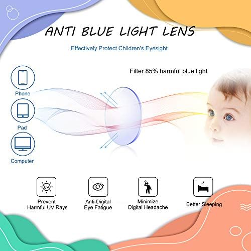 VisionGlobal Blue Light Blocking Glasses for Kids, Anti -Eyestrain e Blurry, óculos de computador, anti -brilho