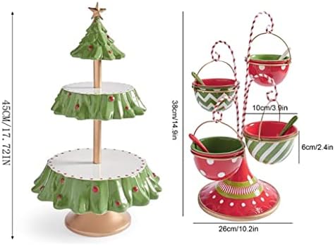 Kaorou Christmas Tree Soberma Tabela Exibir Rack Cupcake Stand Plate de frutas Mini bolos