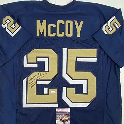 Autografado/assinado Lesean McCoy Pittsburgh Blue College Football Jersey JSA Coa