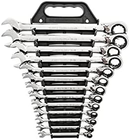 Gearwrench 13 pc. 12 pt. Conjunto de chaves reversíveis de combinação de catraca, SAE - 9509N