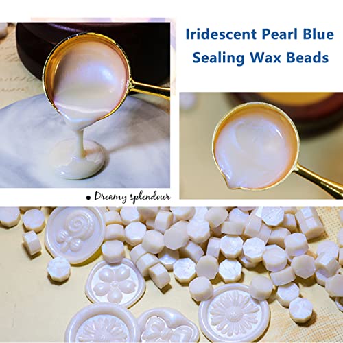 100pcs Iridescent Selaking Wax Bads Pearl Metallic Purple Wax Seal Bads Glitter Octagon para Cartão de vedação de cera