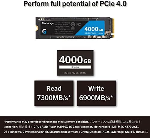 Nextorage Japan 4TB NVME PCIE GEN.4 M.2 SSD interno