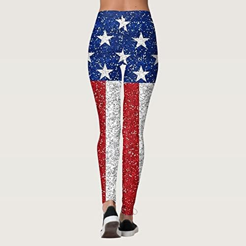 Ruiruilico 4 de julho American Flag Yoga Pants for Women Tummy Control Skinny Leggings Legas casuais perneiras