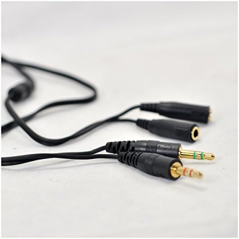 OUGUAL 2 Plugues 2 conectores Cabo de extensão de áudio de microfone de 3,5 mm para o fone de ouvido de fone de ouvido para