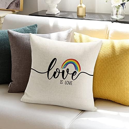 Love Is Love Throw Pillow Capa de travesseiro de dia dos namorados Caixa de travesseiro gay orgulho arco -íris LGBT