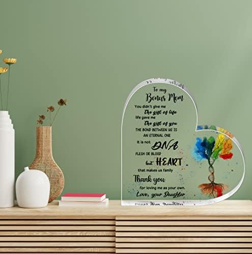 Presentes especiais para a mãe bônus, tema da Árvore da Vida, Quotes de motivação acrílica Placas Plaques Office Paperweight Decor Prese