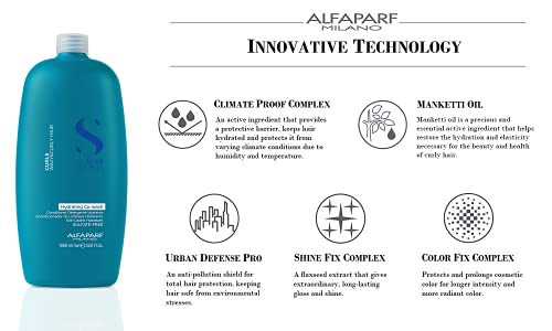 Alfaparf Milano semi di lino cachos hidratantes de sulfato de lavagem livre para cabelos ondulados e encaracolados - hidratos e nutreis - reduz o frizz - protege contra a umidade - fórmula vegana