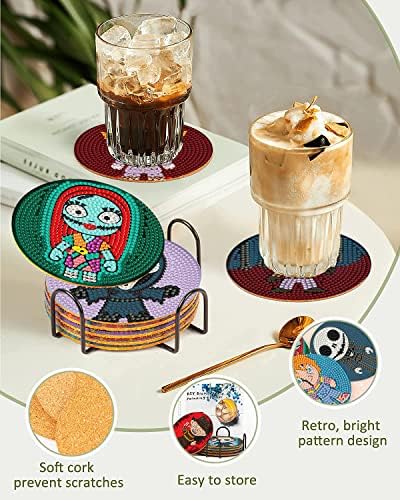 tigdtiu 8pcs Diamond pinting Coasters para bebidas Diy Life Coaster Kits de arte de diamante para adultos Iniciantes para iniciantes