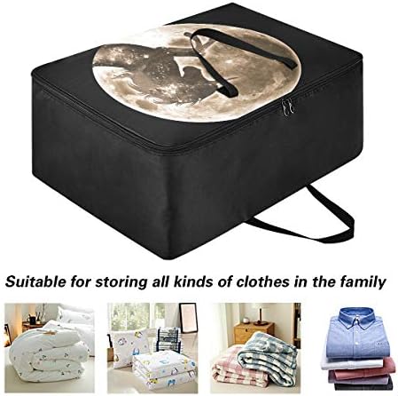 N/ A Bolsa de armazenamento de grande capacidade de N/ A - Galaxy Unicorn Moon Quilt Roupas Organizador Pillow Zipper Moving Tote