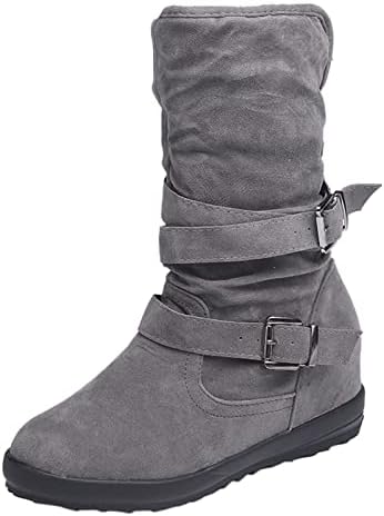 Botas para mulheres de moda redonda de dedo do pé de trabalho Botas de renda para cima Up Up