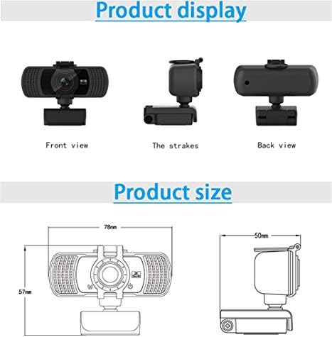 Xushidz webcam com microfone, câmera da web HD 4MP 2K com capa de privacidade e tripé, para PC/Mac/Desktop/Laptop, câmera da web