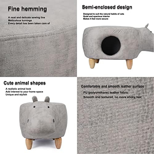 Lüzhong caverna de gato fofo 14 Altura do assento Animal Shape Pet House Móveis Otomanos para Gatos Interior Cães Pequenos Kennel Inverno Quente Caverna Crave Resta Distóio