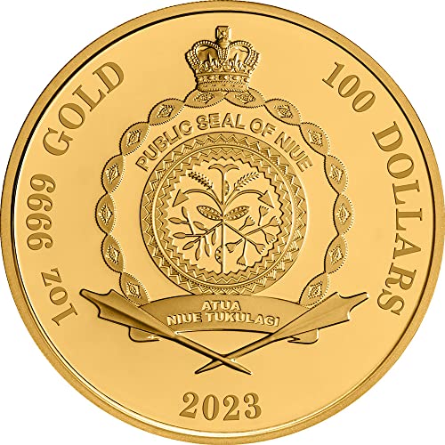 2023 De Kingfisher Powercoin Azure 1 oz Coin Gold 100 $ NIUE 2023 1 oz Prova