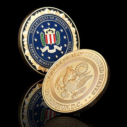 Coleção de moedas do FBI Challenge - moedas de desafio banhadas de ouro, detalhes impressionantes