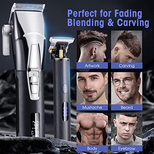 Lanumi Professional Hair Clippers Men Men sem fio Aparador de cabelo barbeiro Clippers Defina Clippers recarregáveis ​​para