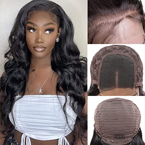 Newyou Body Wave Lace Wigs Front Wigs Human Human para mulheres negras 4x4 Wigs de fechamento de renda Human Human Pré -arranhado