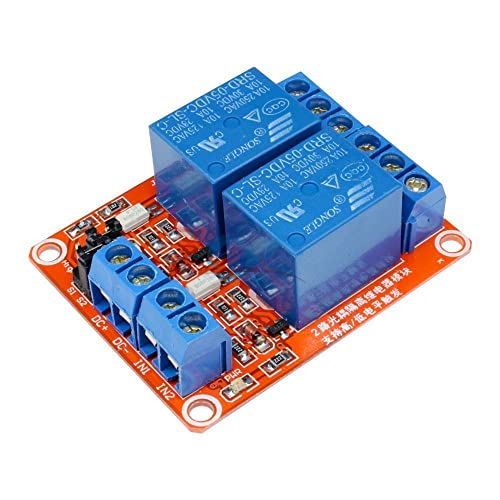 Módulo de relé de canal 5V 2 com o isolamento Optocoupler suporta alta e baixa tensão de gatilho 5V