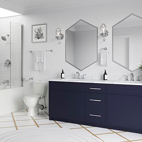 Pfister Visalia, barra de toalha de banheiro de 18 polegadas, rack de parede fácil de instalação com parafusos escondidos, cromo polido