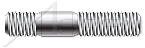 M12-1.75 x 60mm, DIN 939, métrica, pregos, extremidade dupla, extremidade de parafuso 1,25 x diâmetro, a2 aço inoxidável