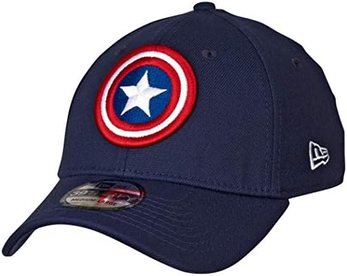 New Era Capitão America Shield Símbolo Bloco de cores 39º Chapéu ajustado