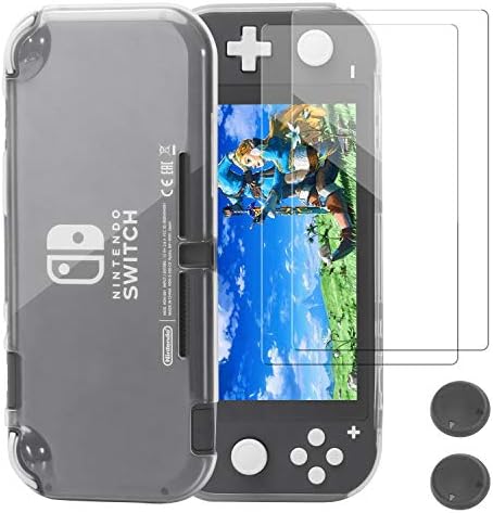 Caso de proteção para Nintendo Switch Lite, Hommand Comfort TPU Crystal Tampo Case com protetor de tela de vidro temperado